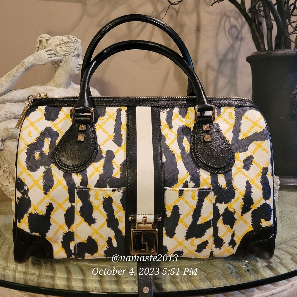 L.A.M.B. by Gwen Stefani Leopard Print Speedy Satchel Luxury Designer Bag #565